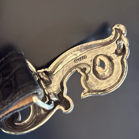 Vintage Brighton, black crock embossed belt - Picture 3 of 8